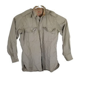 Vintage 60's Creighton USAF P-1 MILITARY Wool GABARDINE Uniform Shirt Large